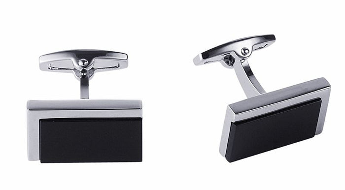 Rhodium Onyx Cufflinks