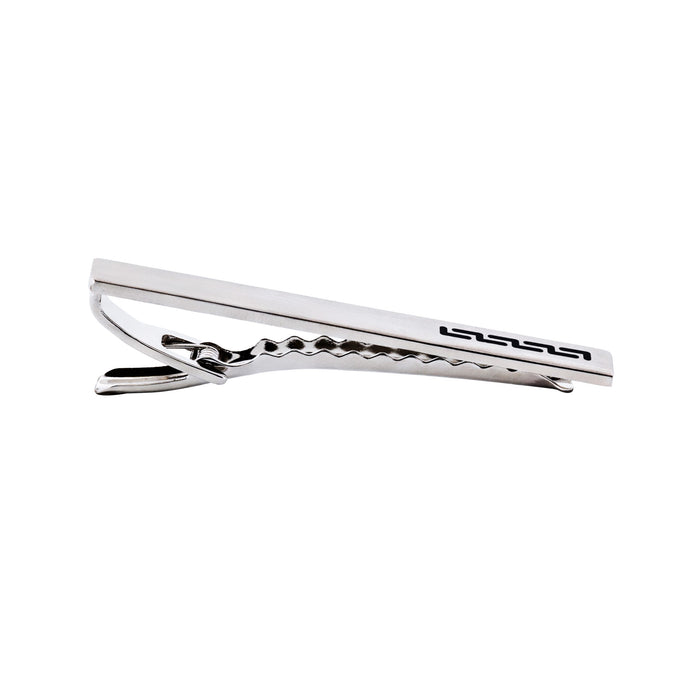Rhodium plated Black Printed Tie Bar