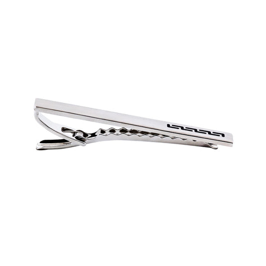 Rhodium plated Black Printed Tie Bar