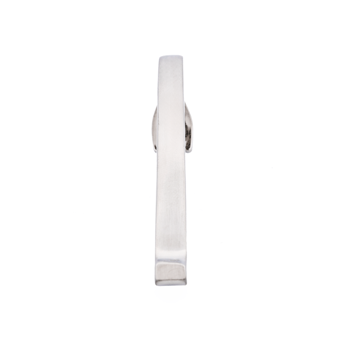 Rhodium plated cz Tie Bar
