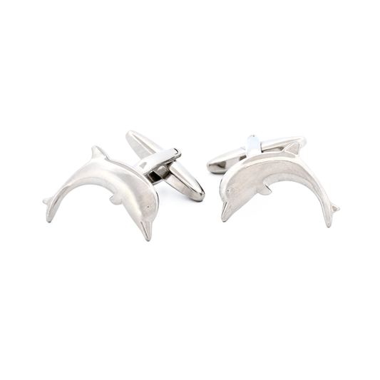 Rhodium Plated Dolphin Cufflinks