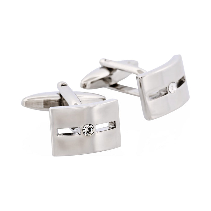 Rhodium Plated & Single Crystal Cufflinks