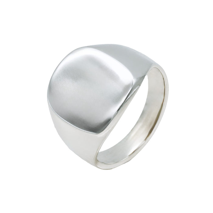 Rhodium plated Sterling Silver Signet Ring