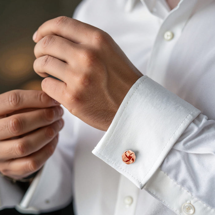Rose Gold Plated Knot Cufflinks