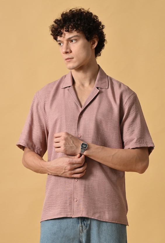 Rosewood Dust Oversized Resort Shirt For Men