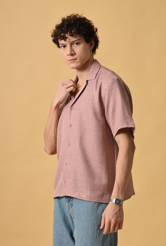 Rosewood Dust Oversized Resort Shirt For Men