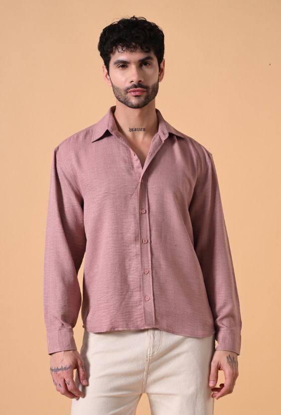 viscose shirt men mauve clay