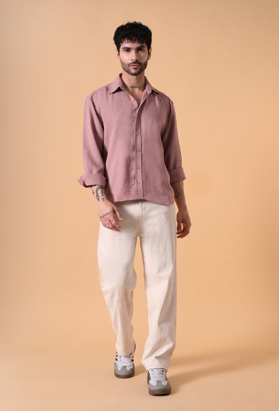relaxed fit shirt men neutral tones