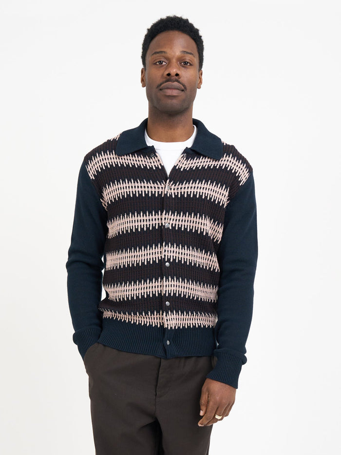 Roxwell Knitted Jacket Freeman Navy