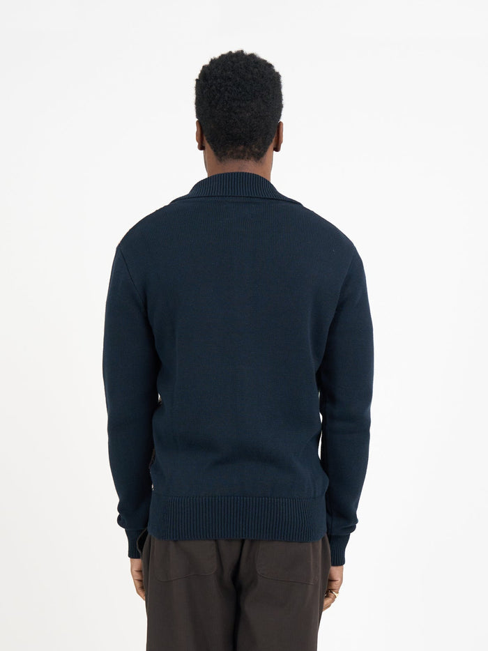Roxwell Knitted Jacket Freeman Navy