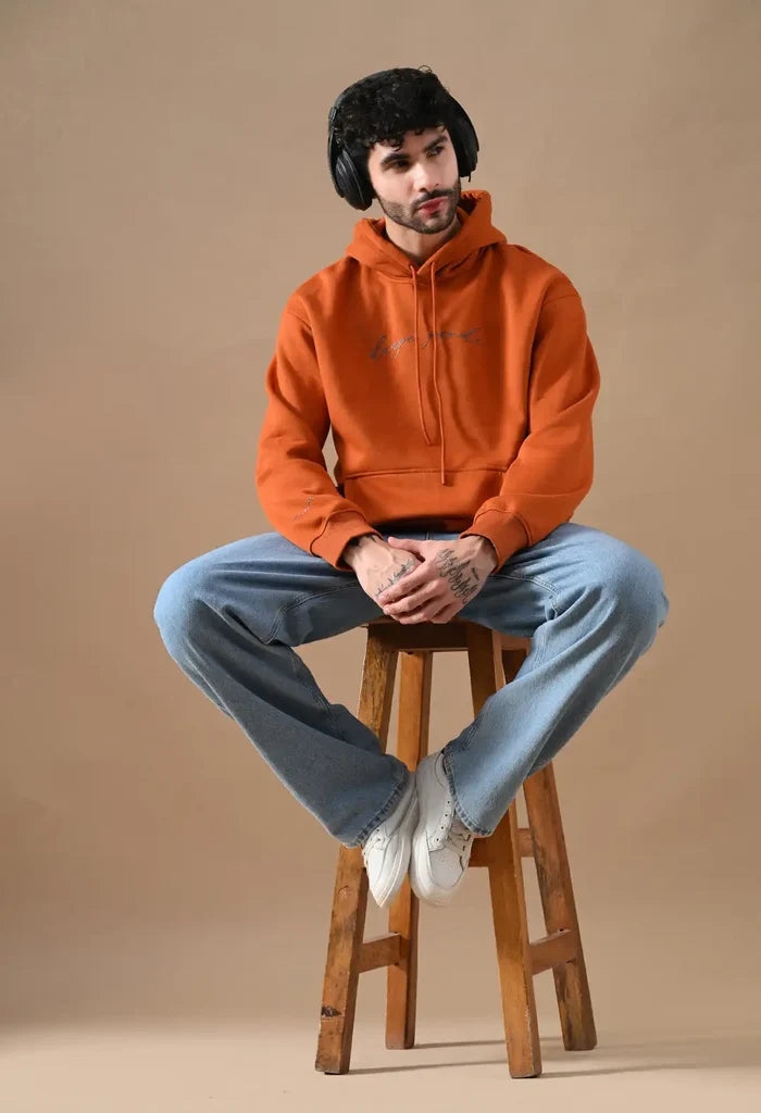 Rust Orange Men's Pullover Hoodies for Men