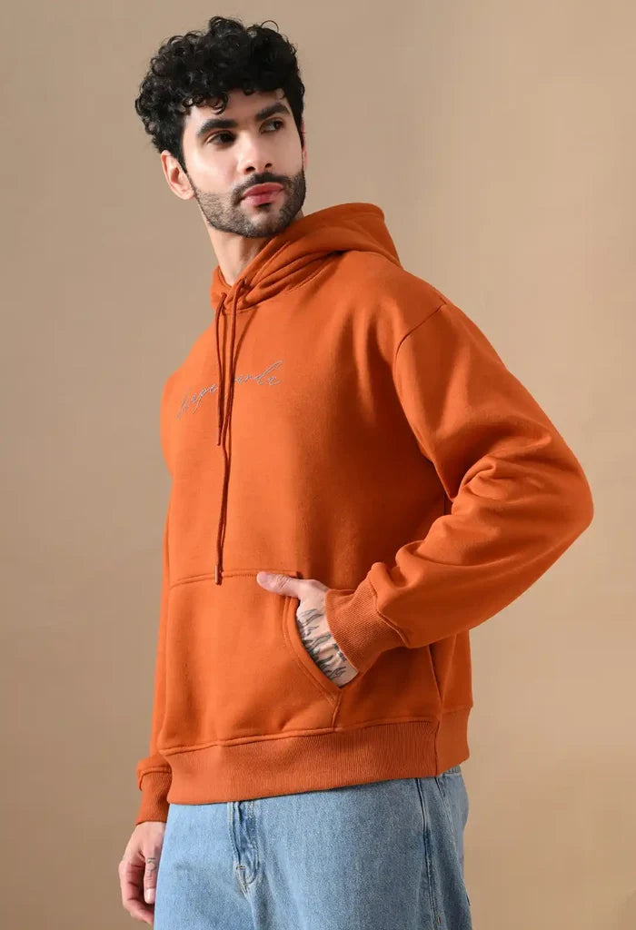 Rust Orange Men's Pullover Hoodies for Men