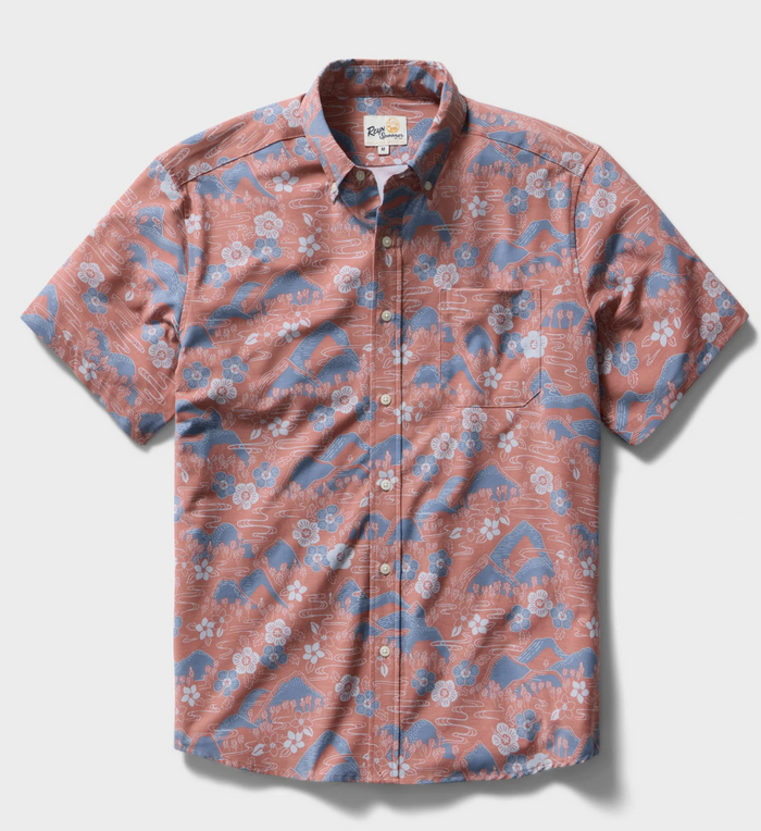 Sakura Fields Performance Button Front - Dusty Cedar