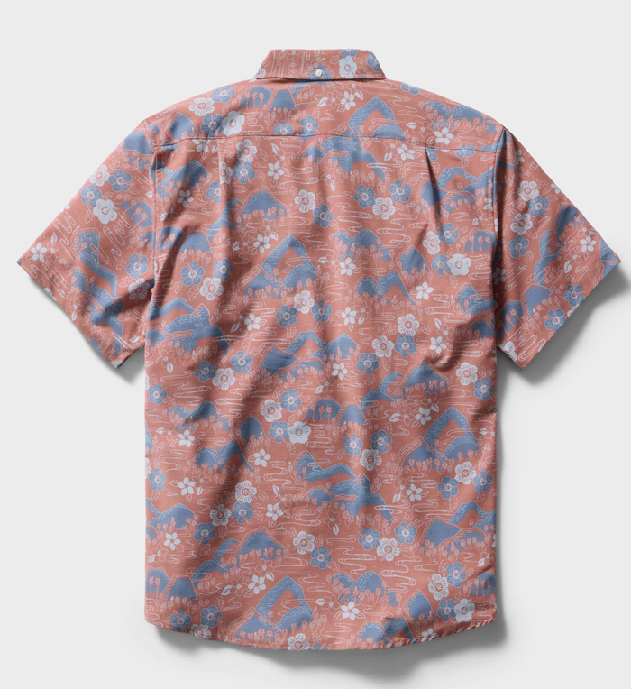 Sakura Fields Performance Button Front - Dusty Cedar