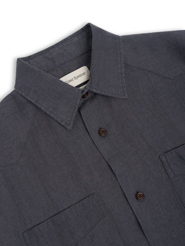 Santiago Short Sleeve Shirt Bleeker Gunmetal Grey