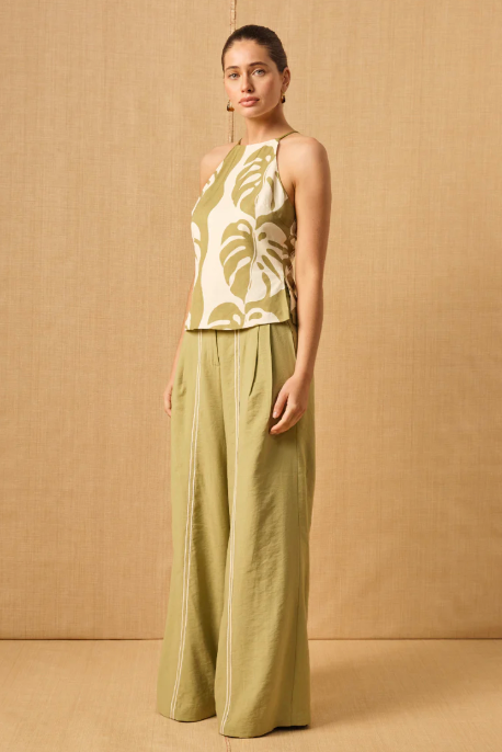 Scenic Pant  - Olive - Top View 3