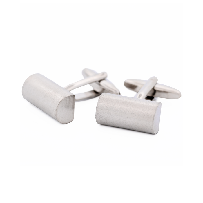 Scratched Rhodium Cufflinks
