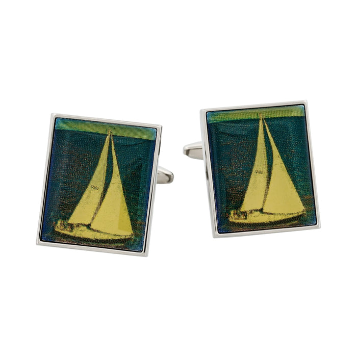 Screen Print Yacht Cufflinks