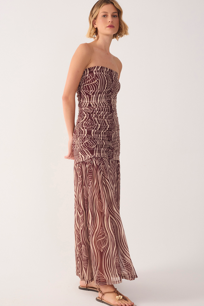 Sea Sounds Ruched Maxi Dress