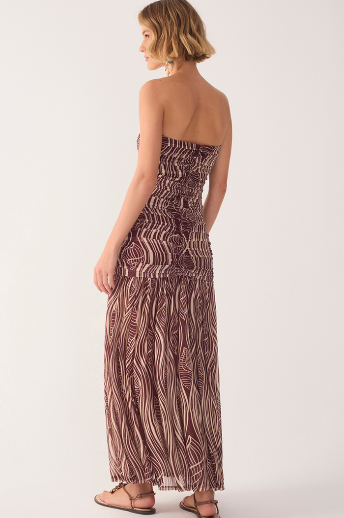 Sea Sounds Ruched Maxi Dress