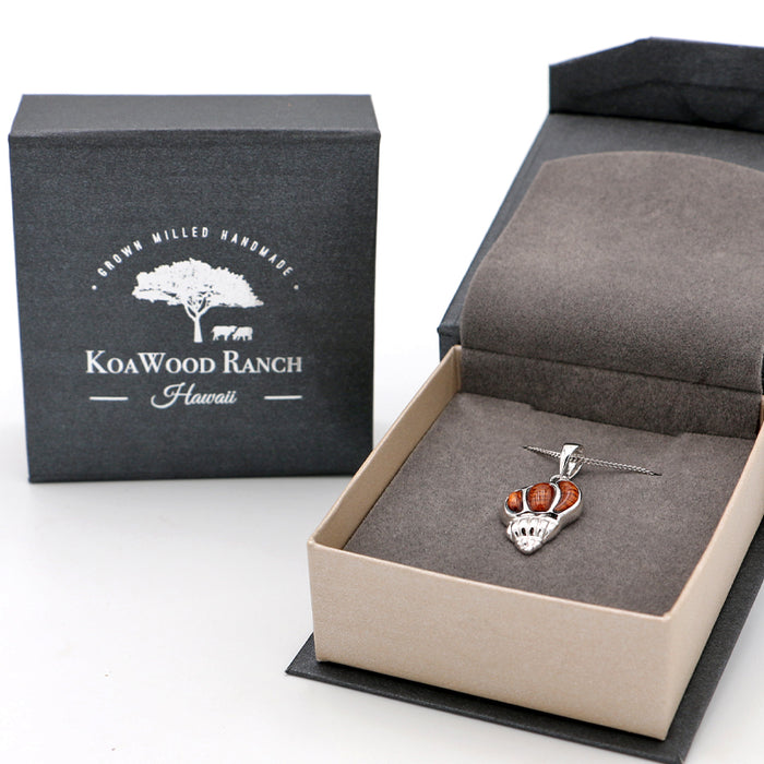 Seashell Sterling Silver Koa Inlay Pendant