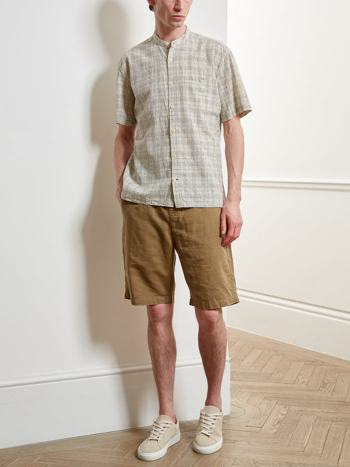 Short Sleeve Grandad Shirt Fritton Cream