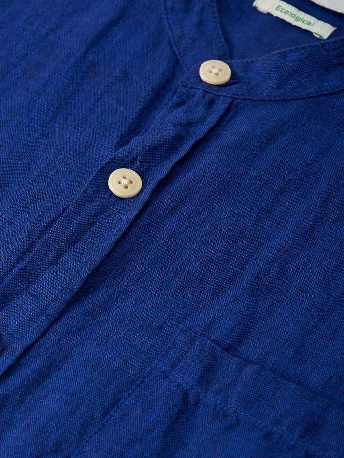 Short Sleeve Grandad Shirt Maywood Blue