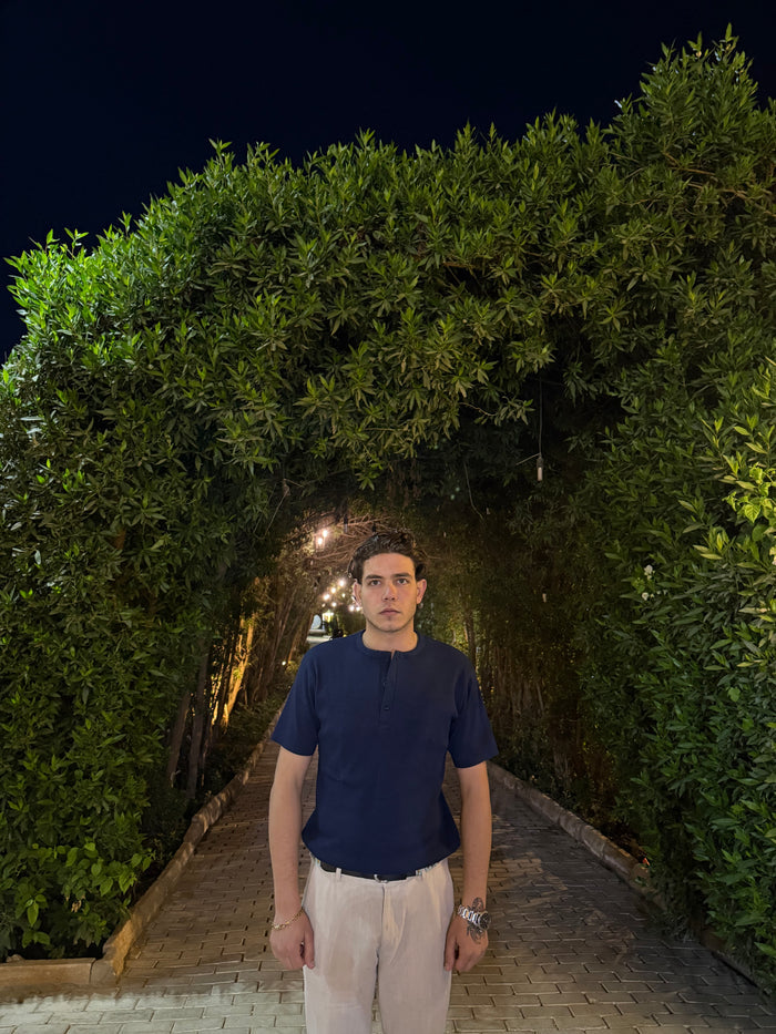 Short sleeve Henley shirt