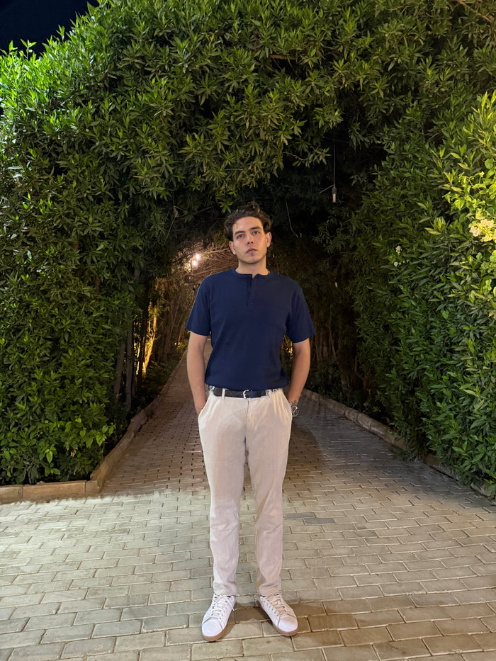 Short sleeve Henley shirt