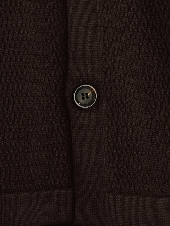 Short Sleeve Mawes Knitted Shirt Nicholson Brown