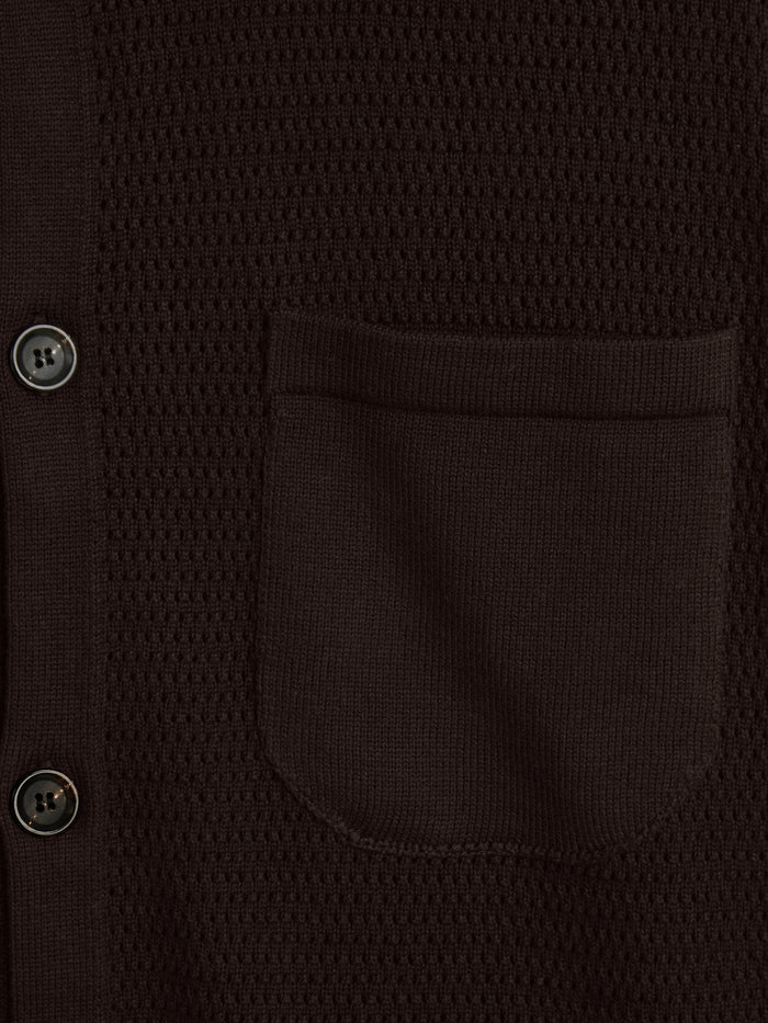 Short Sleeve Mawes Knitted Shirt Nicholson Brown