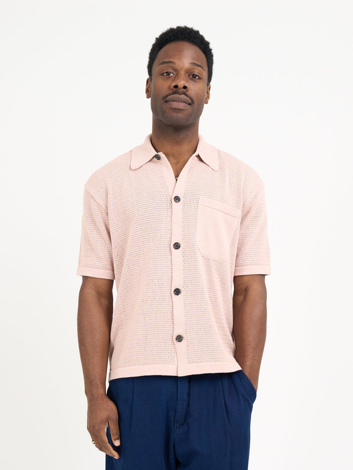 Short Sleeve Mawes Knitted Shirt Nicholson Pink