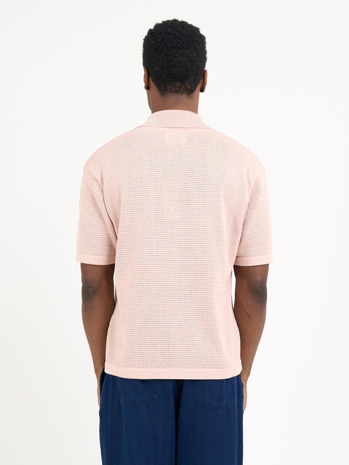 Short Sleeve Mawes Knitted Shirt Nicholson Pink