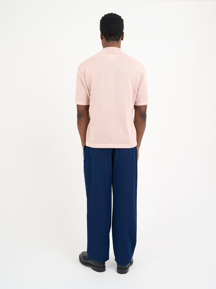 Short Sleeve Mawes Knitted Shirt Nicholson Pink