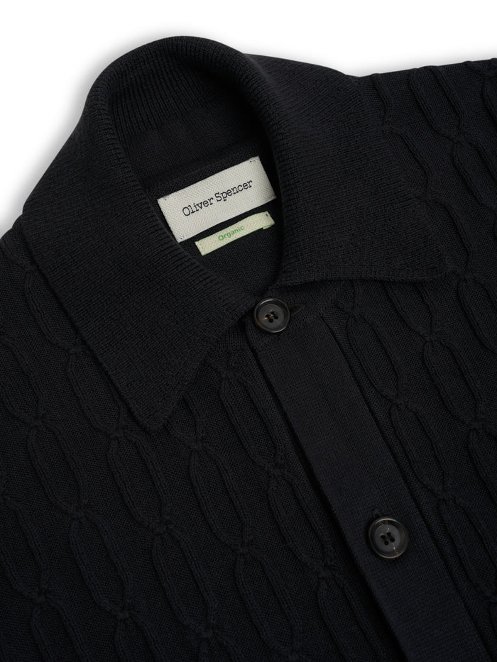Short Sleeve Rossell Knitted Shirt Penrose Black