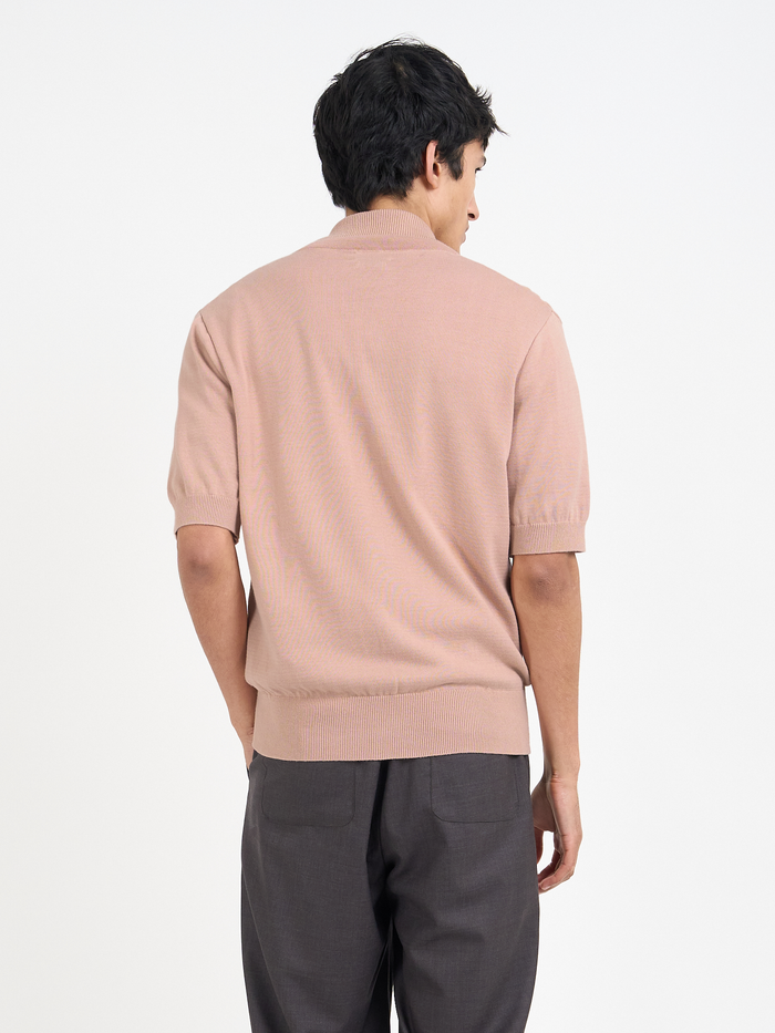 Short Sleeve Rossell Knitted Shirt Penrose Pink