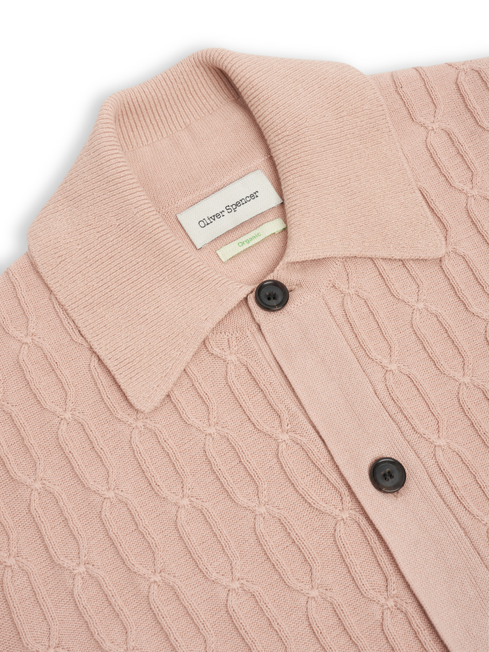 Short Sleeve Rossell Knitted Shirt Penrose Pink