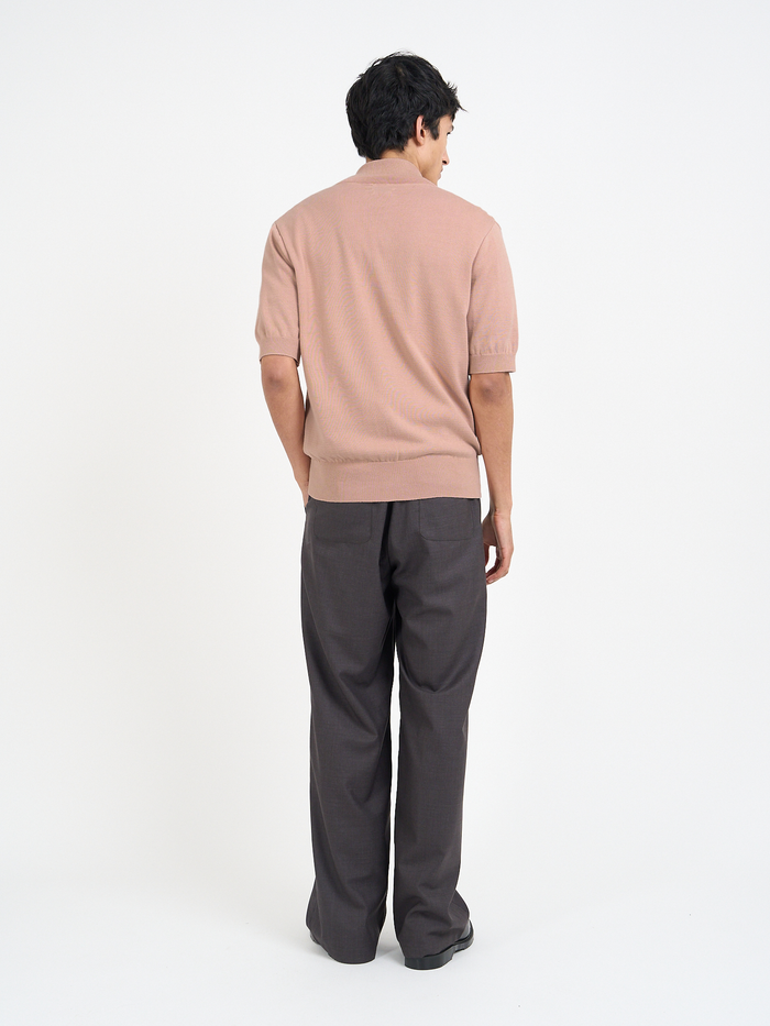 Short Sleeve Rossell Knitted Shirt Penrose Pink