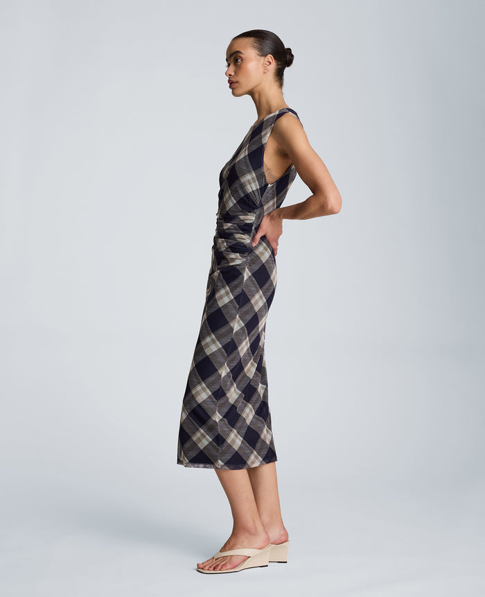 Side Ruched Midi Dress