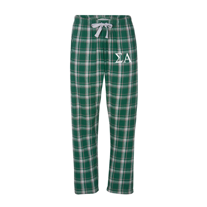 Sigma Alpha Flannel Pants - Embroidered Pjs