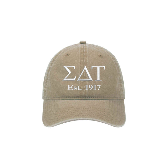 Sigma Delta Tau Beach Washed Hat