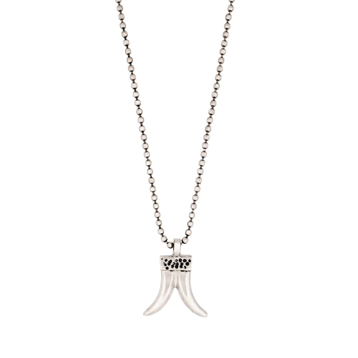 Silver Plated Tusk Pendant & 50cm Ball Chain