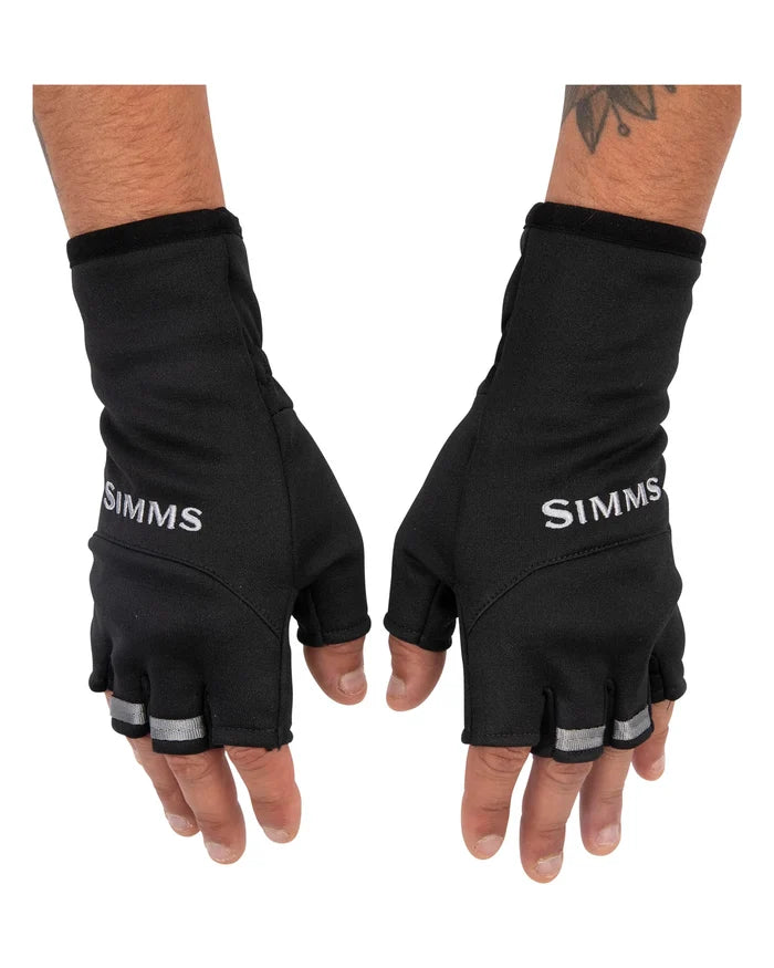 Simms Freestone Half Finger Gloves Black Top Side