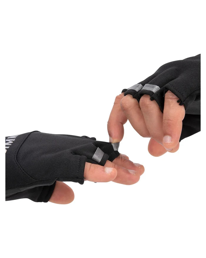 Pulling Off SImms Freestone Half Finger Gloves Black