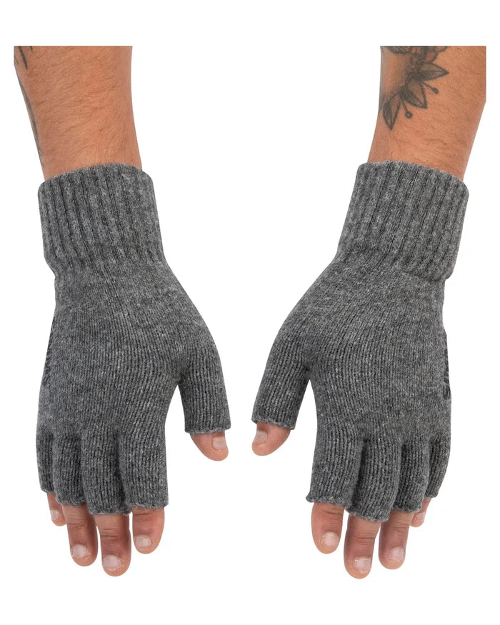 Simms Wool Half Finger Gloves Top Side