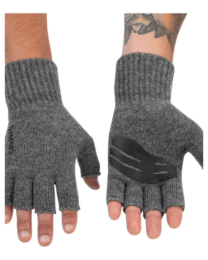 Simms Wool Half Finger Glove Top and Palm