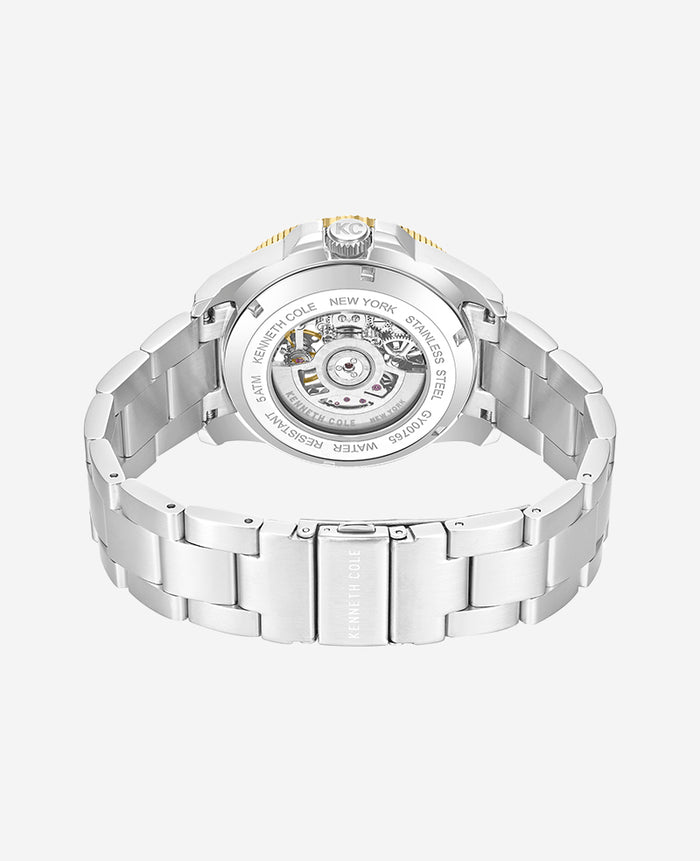 Skeleton Automatic Green Contrast Dial Bracelet Watch