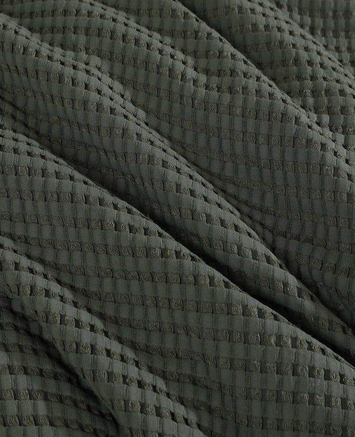 Solid Waffle Comforter Set