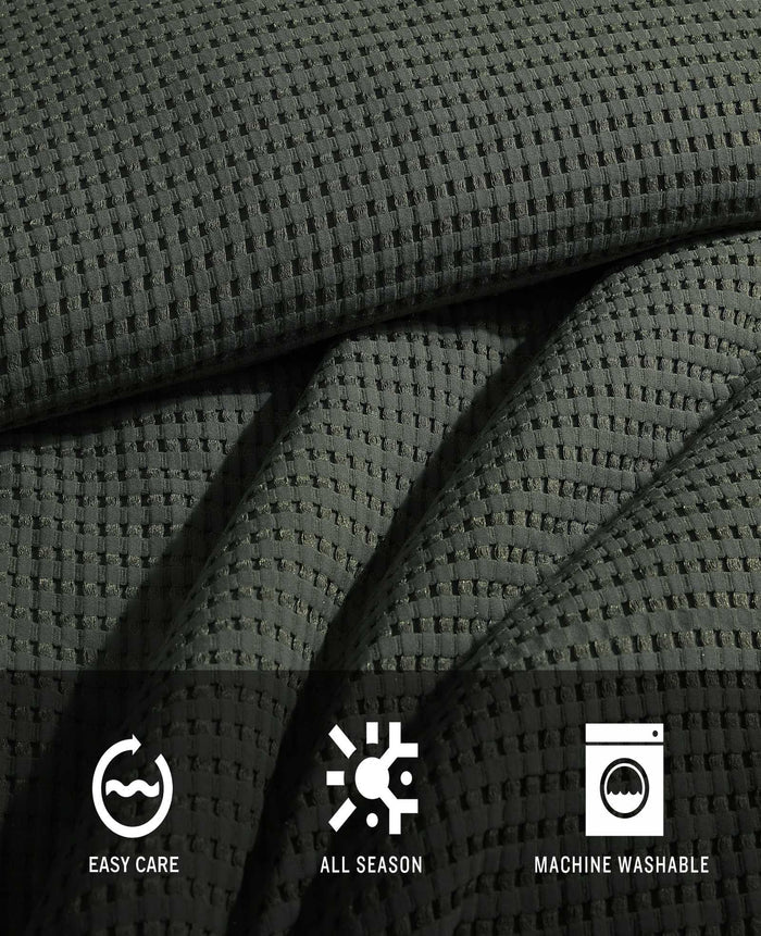 Solid Waffle Duvet Set