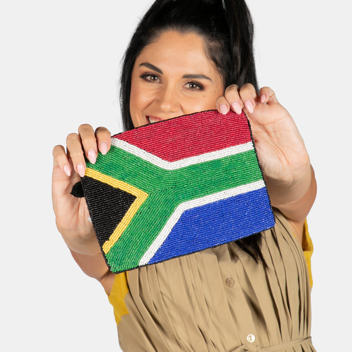 South African Flag Beaded Purse - Large